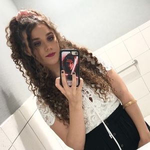 White lace tie up shirt